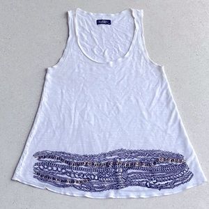 LAUREN MOSHI CHAIN LINK SLUB TANK - SIZE MEDIUM